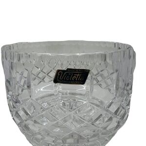 Vintage Violetta Poland Vase Hand Cut 24% Lead Hand Cut Crystal Bowl